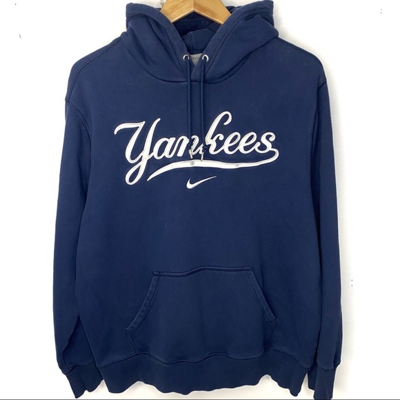 Nike | Shirts | Vintage Nike Ny Yankees Navy Blue Center Swoosh Embroidered  Hoodie Sweatshirt Xl | Poshmark